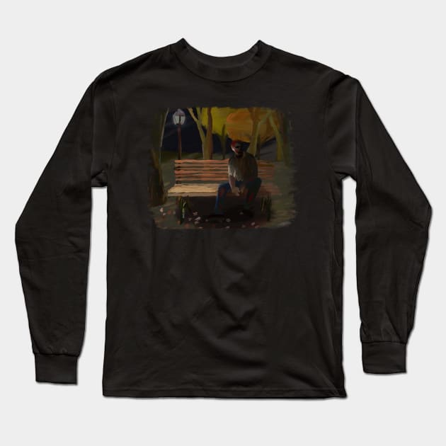 Zombie in the Park Long Sleeve T-Shirt by KittenKirby